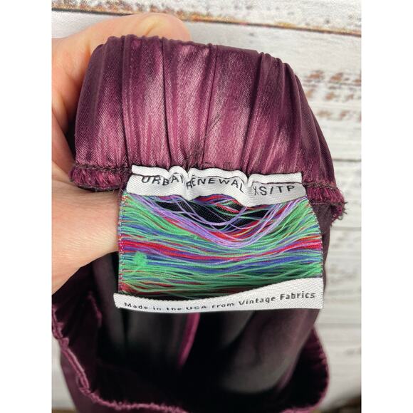Urban Outfitters Renewal Remnants Shine Jogger Pant Maroon Purple XS Y2K Punk - Picture 9 of 12